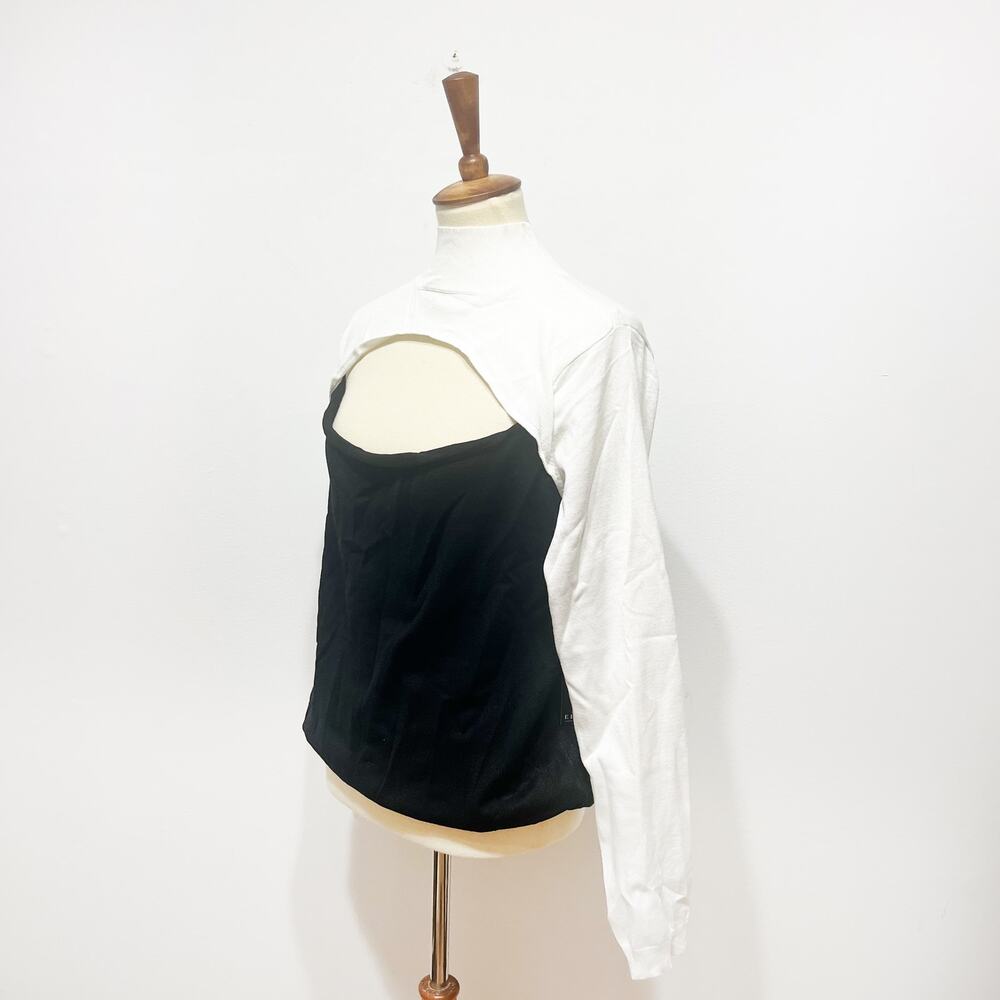 Eloquii black and white sweater open front Size 18/20